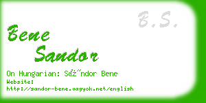 bene sandor business card
